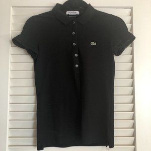 Black Lacoste Fitted Polo